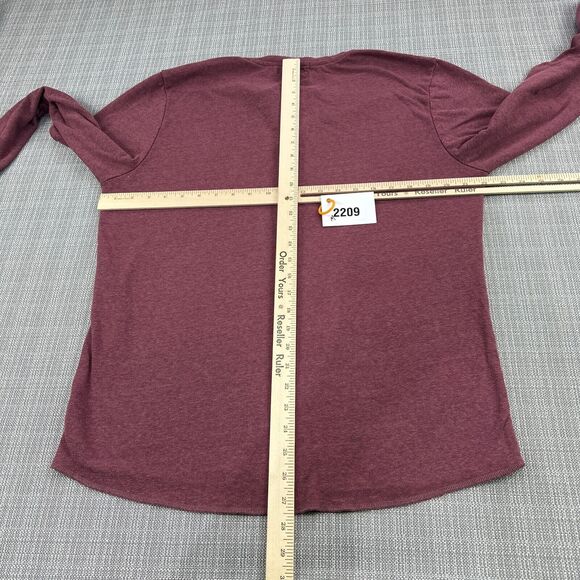 Marine Layer Henley Shirt Mens Large Burgundy Long Sleeve Comfort Rayon Blend - Picture 6 of 8